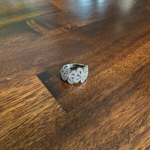 Lia Sophia Silver Floral Lace Ring